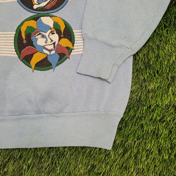 Vintage New-Orleans Sweatshirt Womens L 21x22 Boxy Mardi-Gras Mask - Picture 10 of 14